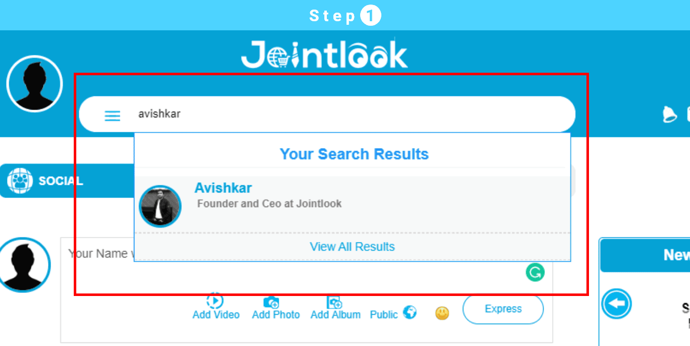 find and add friends on Jointlook